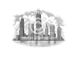 chicago skyline stock
